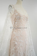 Blumen Braut Spitze Off-White/ Brautspitze mit Pailletten/ Blumen Hochzeit Spitze/ Couture Spitze// L23-548