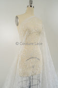 Blumen Braut Spitze Off-White/ Brautspitze mit Blumen/ Blumen Hochzeit Spitze/ Couture Spitze// L23-555