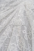 Blumen Braut Spitze Off-White/ Brautspitze mit Blumen/ Blumen Hochzeit Spitze/ Couture Spitze// L23-555