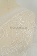Blumen Braut Spitze Off-White/ Brautspitze mit Blumen/ Blumen Hochzeit Spitze/ Couture Spitze// L23-555