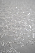 Couture Spitzenstoff Off-White/ Perlen Spitzenstoff/ Spitze mit Perlen/ Brautspitze Stoff// L23-557