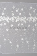 3D Blumen Spitzenstoff Off-White/ Braut Spitzenstoff mit Perlen/ romantischer Spitzenstoff mit 3D Blumen/ Hochzeit Spitzenstoff// L23-562