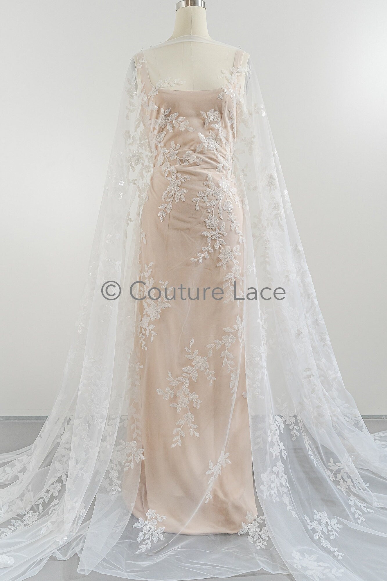 Blumen Braut Spitze Off-White/ Braut Spitzenstoff/ Blumen Hochzeit Spitze/ Couture Spitze// L23-552