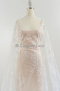 Blumen Braut Spitze Off-White/ Braut Spitzenstoff/ Blumen Hochzeit Spitze/ Couture Spitze// L23-552