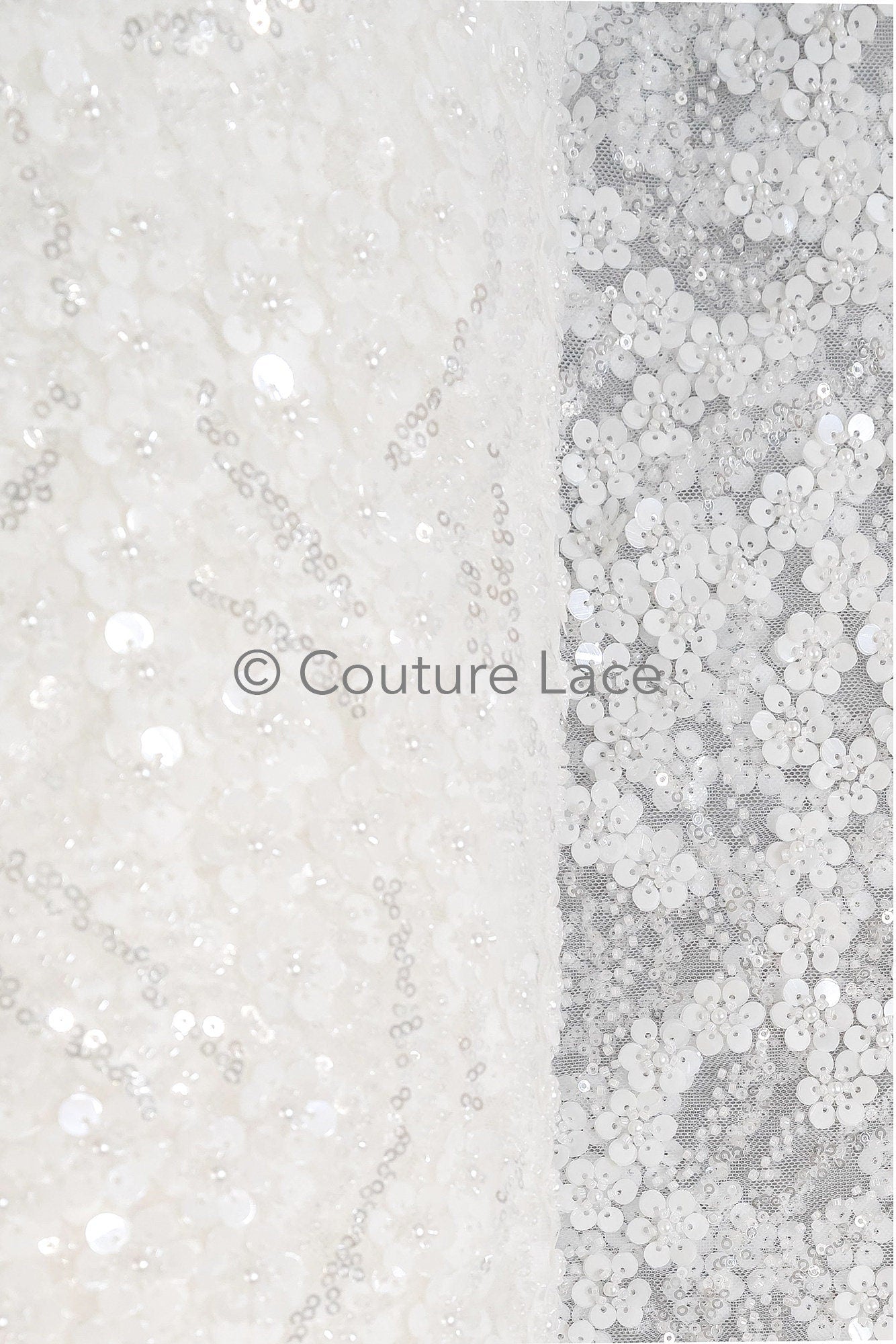 3D Blumen Spitzenstoff Off-White/ Couture Spitze Stoff/ Brautspitze mit Perlen/ Perlen Spitze// L23-570
