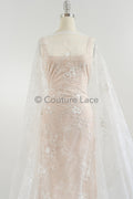 Floral Bridal Lace Off-White/ Bridal lace with flowers &amp; sequins/ floral bridal lace// L23-554