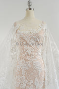Florale Braut Spitze Off-White/ Brautspitze Stoff/ florale Hochzeit Spitze mit Pailletten/ Couture Spitze// L23-582