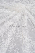 Blumen Braut Spitze Off-White/ Brautspitze mit Blumen/ Blumen Hochzeit Spitze/ Couture Spitze// L23-576