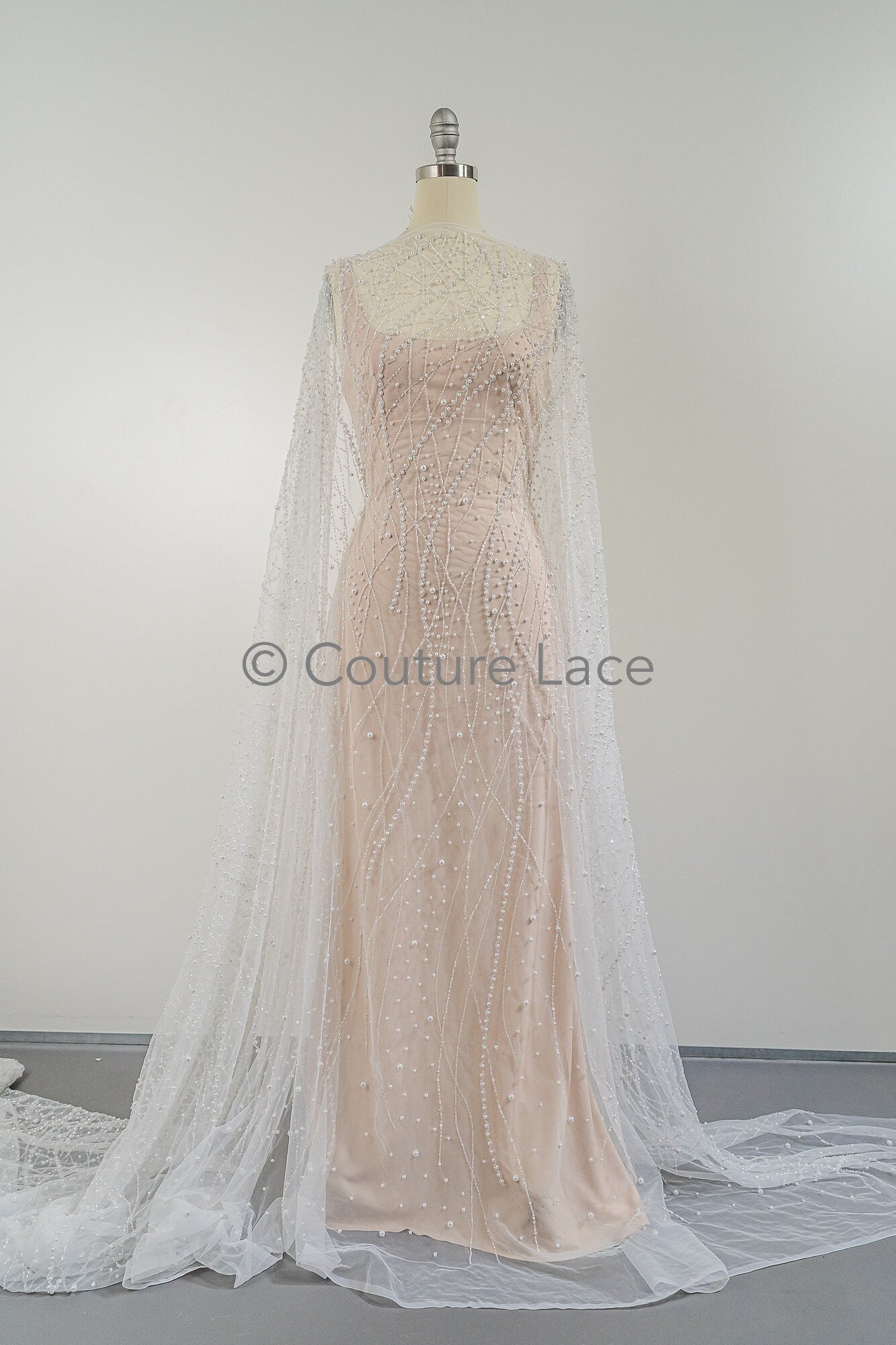 Braut Spitzenstoff Off-White/ Pallas Spitze Stoff/ schwere Perlen Brautkleid Spitze/ handgemachte Couture Spitze// L23-564