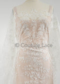 Floral Bridal Lace Off-White/ Bridal Lace with Flowers/ Floral Wedding Lace/ Couture Lace// L23-574