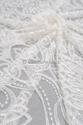 Zierliche florale Spitze Off-White/ geometrische Spitze/ Boho Spitzenstoff/ Vintage Spitze/ verschnörkelte Spitze // L23-585