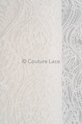Zierliche florale Spitze Off-White/ geometrische Spitze/ Boho Spitzenstoff/ Vintage Spitze/ verschnörkelte Spitze // L23-585