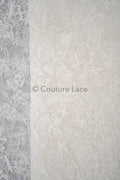Blumen Braut Spitze Off-White Silber/ Brautspitze mit Blumen/ Blumen Hochzeit Spitze/ Couture Spitze// L23-586