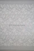 Blumen Braut Spitze Off-White Silber/ Brautspitze mit Blumen/ Blumen Hochzeit Spitze/ Couture Spitze// L23-586