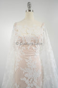 Blumen Braut Spitze Off-White/ Brautspitze mit Blumen/ Blumen Hochzeit Spitze/ Couture Spitze// L23-590