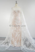 Blumen Braut Spitze Off-White/ Brautspitze mit Blumen/ Blumen Hochzeit Spitze/ Couture Spitze// L23-590