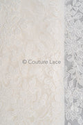 Blumen Braut Spitze Off-White/ Brautspitze mit Blumen/ Hochzeit Spitze/ Couture Spitze// L23-591