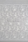 Floral Bridal Lace Off-White/ Bridal lace with flowers &amp; sequins/ floral bridal lace// L23-554