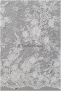 Perlen Spitze Stoff mit 3D Blumen/ Couture Spitzenstoff Off-White/ Braut Spitzenstoff/ Perlen Spitze// L22-426