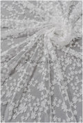 3D Blumen Spitzenstoff Off-White/ französische Spitze/ Couture Spitze/ Brautspitze mit Blumen// L22-424T
