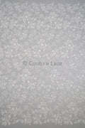 Blumen Braut Spitze Off-White Silber/ Brautspitze mit Blumen/ Blumen Hochzeit Spitze/ Couture Spitze// L23-586