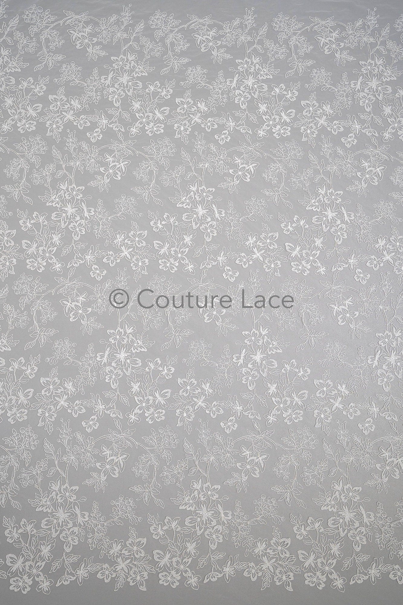 Blumen Braut Spitze Off-White Silber/ Brautspitze mit Blumen/ Blumen Hochzeit Spitze/ Couture Spitze// L23-586
