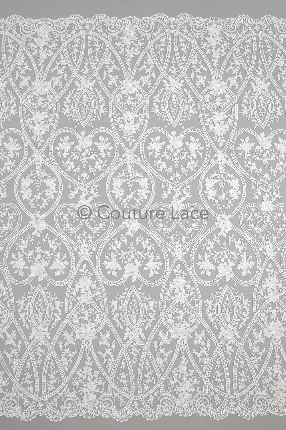 Blumen Braut Spitze Off-White/ Brautspitze mit Blumen/ Blumen Hochzeit Spitze/ Couture Spitze// L23-575