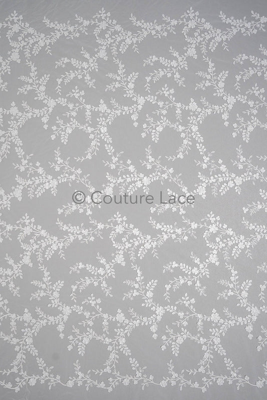 3D Blumen Spitzenstoff/ Braut Spitzenstoff Off-White/ romantischer Blumen Spitzenstoff mit Perlen/ Hochzeit Spitzenstoff// L23-573