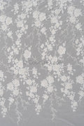 Perlen Spitzenstoff Off-White/ Couture Spitzenstoff mit Perlen/ Braut Spitzenstoff/ Perlen Spitze// L23-559
