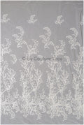 Perlen Spitzenstoff Off-White/ Couture Spitze mit Perlen/ Braut Spitzenstoff/ Perlen Spitze// L23-546