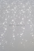 3D Blumen Spitzenstoff Off-White/ Braut Spitzenstoff/ romantischer Spitzenstoff mit 3D Blumen & Perlen/ Hochzeit Spitzenstoff// L23-540