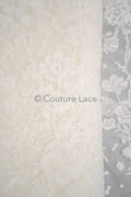 Floral Bridal Lace Off-White/ Bridal Lace with Flowers/ Floral Wedding Lace/ Couture Lace// L23-594