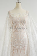 Florale Braut Spitze Off-White/ florale Brautspitze/ Ornament Hochzeit Spitze/ Couture Spitze// L23-596