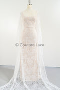 French Floral Lace/ Bridal Raschel Lace/ French Veil Lace/ Bridal Chanitilly Lace/ Edwardian Lace// L23-144 