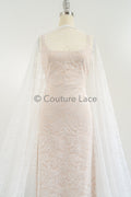 French floral lace/ bridal raschel lace/ French veil lace/ bridal chanitilly lace/ Edwardian lace fabric// L23-124