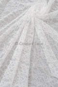 French floral lace/ bridal raschel lace/ French veil lace/ bridal chanitilly lace/ Edwardian lace fabric// L23-124