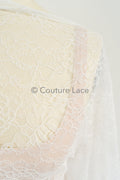 French floral lace/ bridal raschel lace/ French veil lace/ bridal chanitilly lace/ Edwardian lace fabric// L23-124