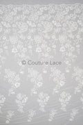 Blumen Braut Spitze Off-White/ Brautspitze mit Blumen/ Blumen Hochzeit Spitze/ Couture Spitze// L23-556