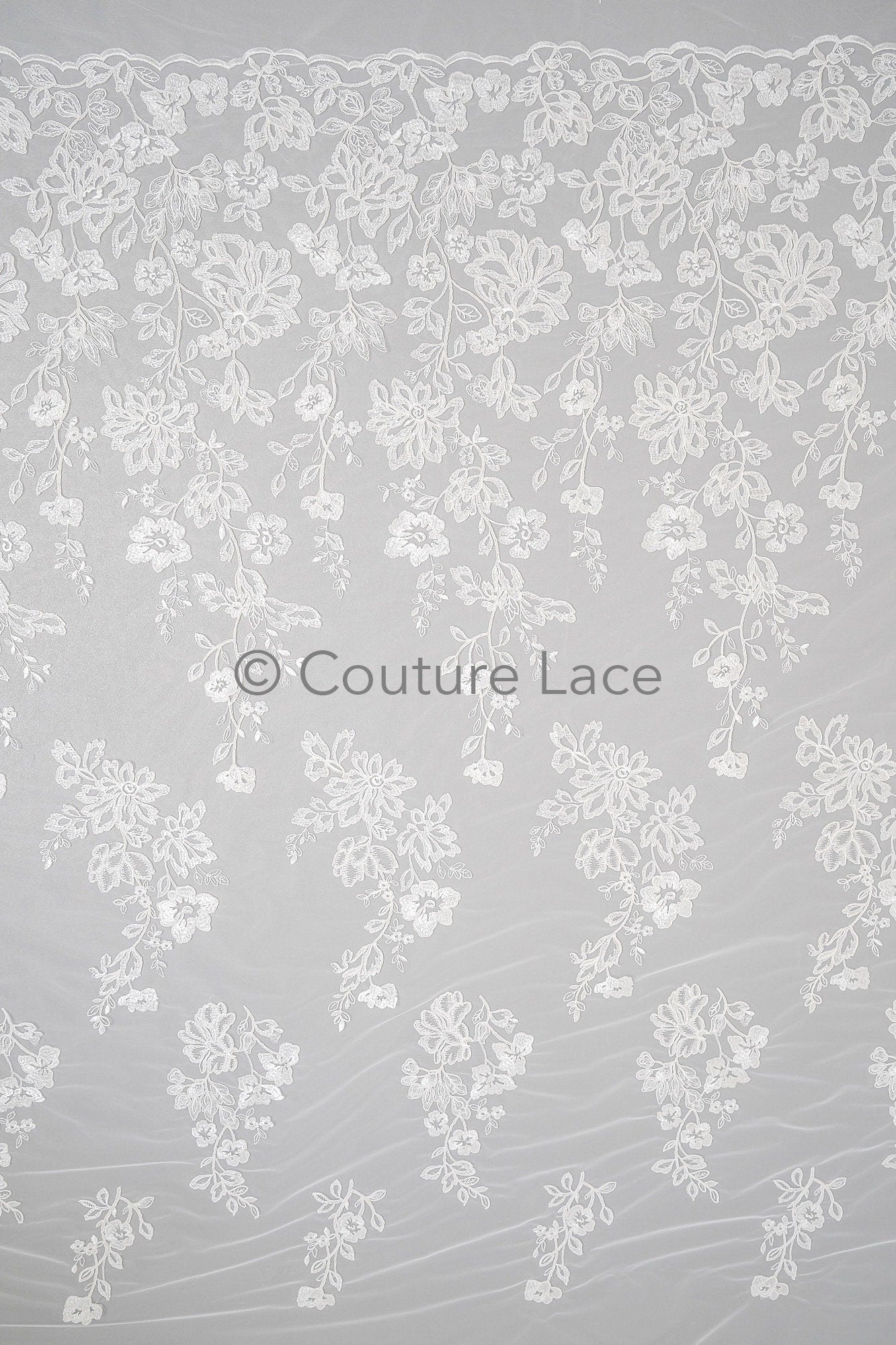 Blumen Braut Spitze Off-White/ Brautspitze mit Blumen/ Blumen Hochzeit Spitze/ Couture Spitze// L23-556