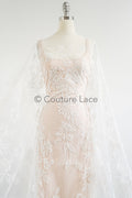 3D Blumen Spitzenstoff/ Braut Spitze Off-White/ romantischer Blumen Spitzenstoff/ Hochzeit Spitzenstoff// L23-587