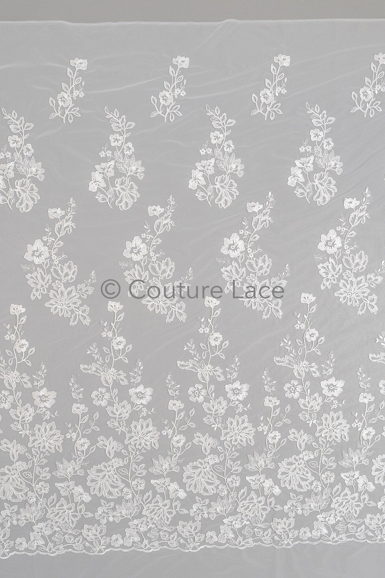 Blumen Braut Spitze Off-White/ Brautspitze mit Blumen/ Blumen Hochzeit Spitze/ Couture Spitze// L23-556