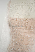 Perlen Spitzenstoff Off-White/ Couture Spitzenstoff/ Braut Spitzenstoff/ Perlen Perlen Spitze// L23-558