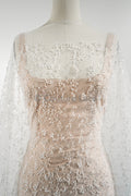 Perlen Spitzenstoff Off-White/ Couture Spitzenstoff/ Braut Spitzenstoff/ Perlen Perlen Spitze// L23-558