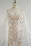 Blumen Braut Spitze Off-White/ Brautspitze Stoff/ Blumen Hochzeit Spitze/ Couture Spitze// L23-597