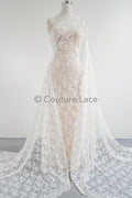 Blumen Braut Spitze Off-White/ Brautspitze mit Blumen/ Blumen Hochzeit Spitze/ Couture Spitze// L23-598
