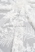 Perlen Spitzenstoff Off-White/ Couture Spitzenstoff/ Braut Spitze/ Perlen Spitze// L23-602