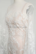 Perlen Spitzenstoff Off-White/ Couture Spitzenstoff/ Braut Spitze/ Perlen Spitze// L23-602