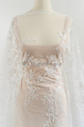 Blumen Braut Spitze Off-White/ Braut Spitzenstoff/ Blumen Hochzeit Spitze/ Couture Spitze// L23-552