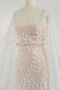 Perlen Spitze Stoff Off-White/ Perlen Brautspitze/ Couture Spitzenstoff/ Perlen Spitze// L23-572