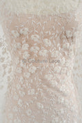 Perlen Spitze Stoff Off-White/ Perlen Brautspitze/ Couture Spitzenstoff/ Perlen Spitze// L23-572